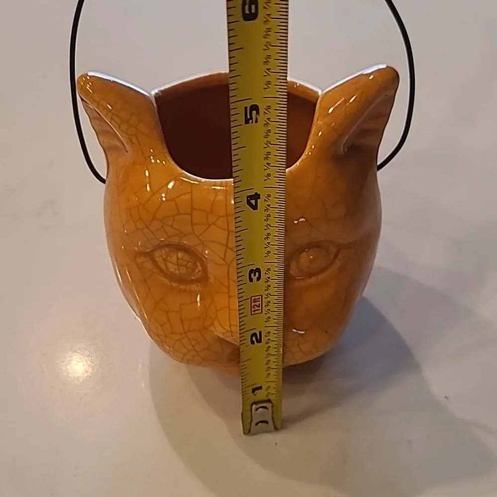 Pottery Barn Vintage Ceramic Cat Head Decor